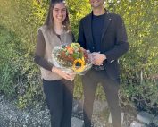 Bild der neuen Leitung der ONBH SL-UA Frau Isabel Pflüger mit Pfarrer Florian Störzer