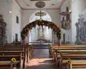 Erntedankbogen in der Pfarrkirche in Bodnegg